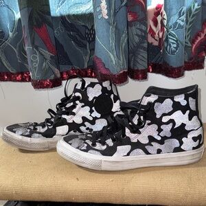 Reflective converse Black and grey High-Top Sneakers 9.5
